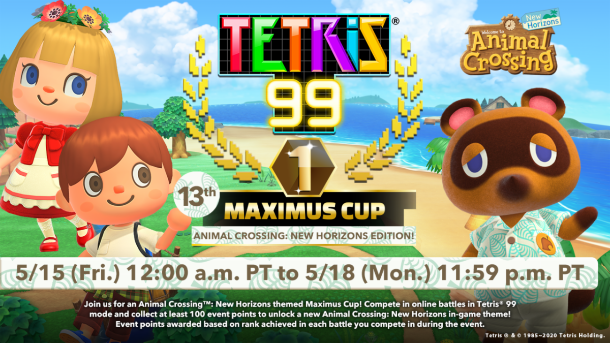 Tetris 99 receives a visit from Animal Crossing: New Horizons!